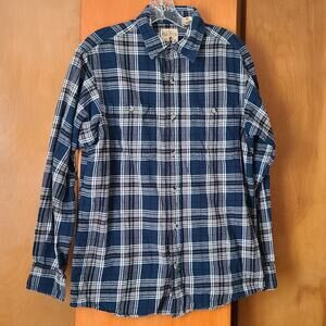 Mens Red Head Brand Co. Flannel Shirt Medium Blue Plaid Outdoors Workwear
